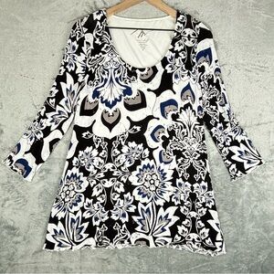 Miracle Body by Miraclesuit‎ Top Womens Medium Black White Floral Lined